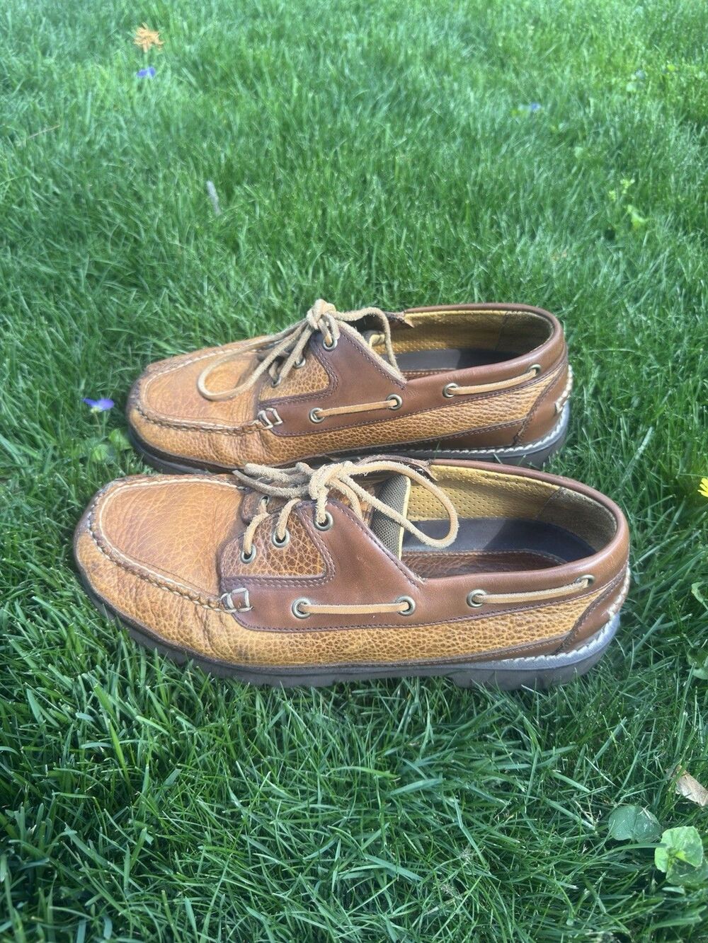 LL Bean Allagash Bison Boat Shoes Leather 244472 Mens 9.5 Oxford